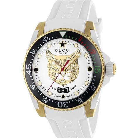 gucci white watch|gucci mystic cat.